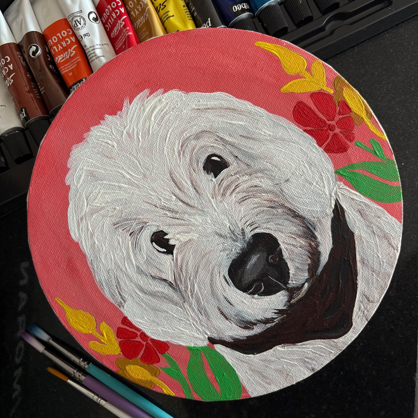 Cuadro redondo Pintado a mano