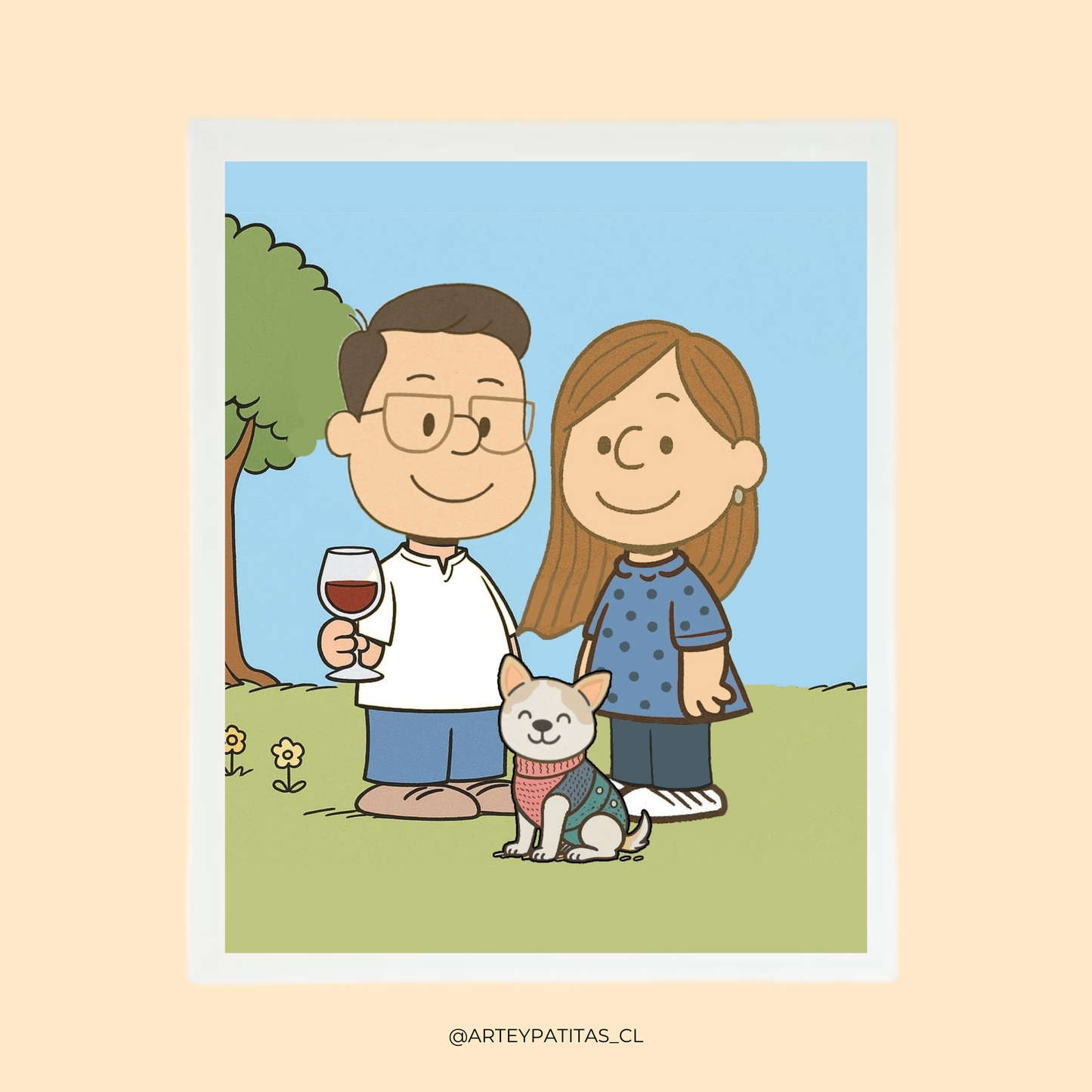 Ilustración Digital estilo Snoopy (familiar)