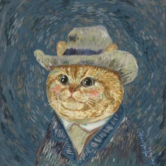 Cuadro de mascota profesión artista