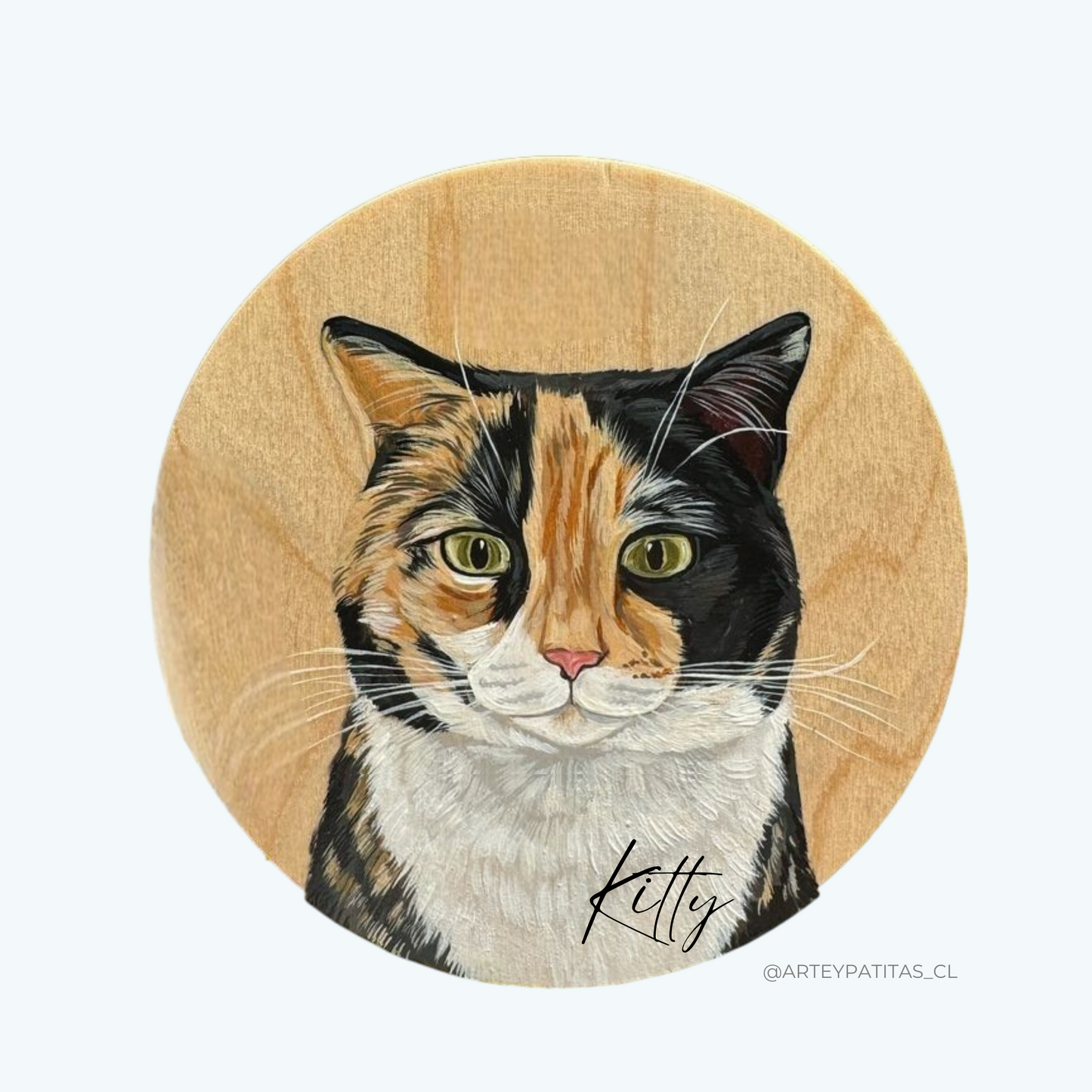Plato madera redondo Pintado a mano