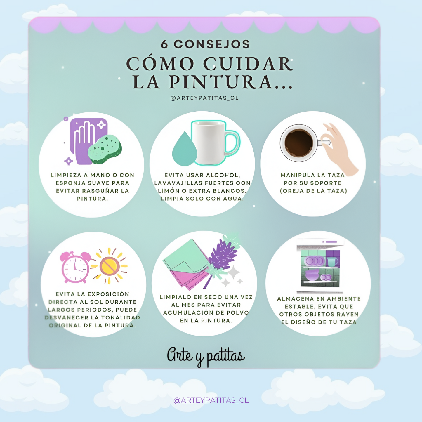 Taza única pintada a mano