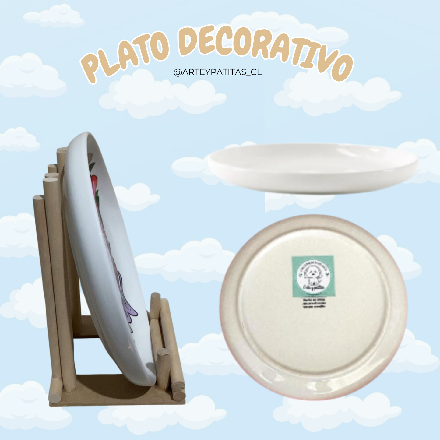 Plato de porcelana pintado 1 mascota