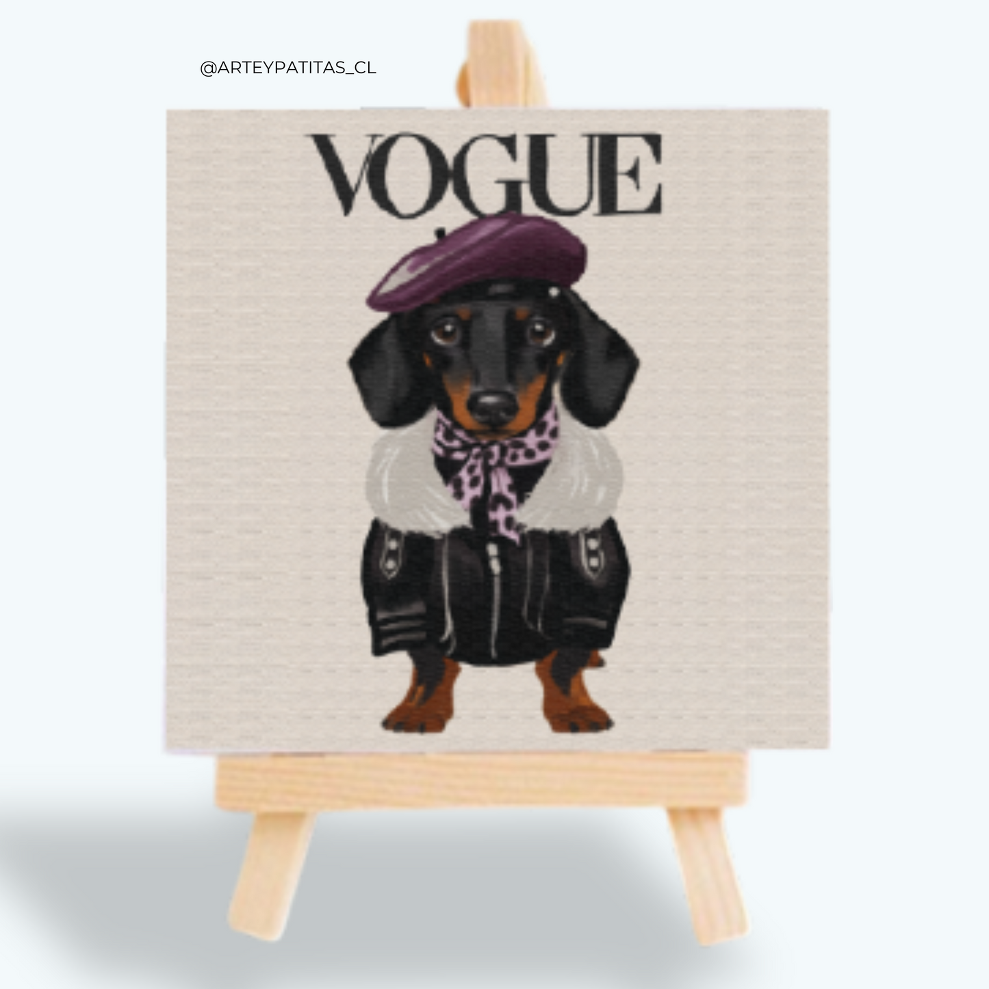 Cuadro de mascota profesión artista