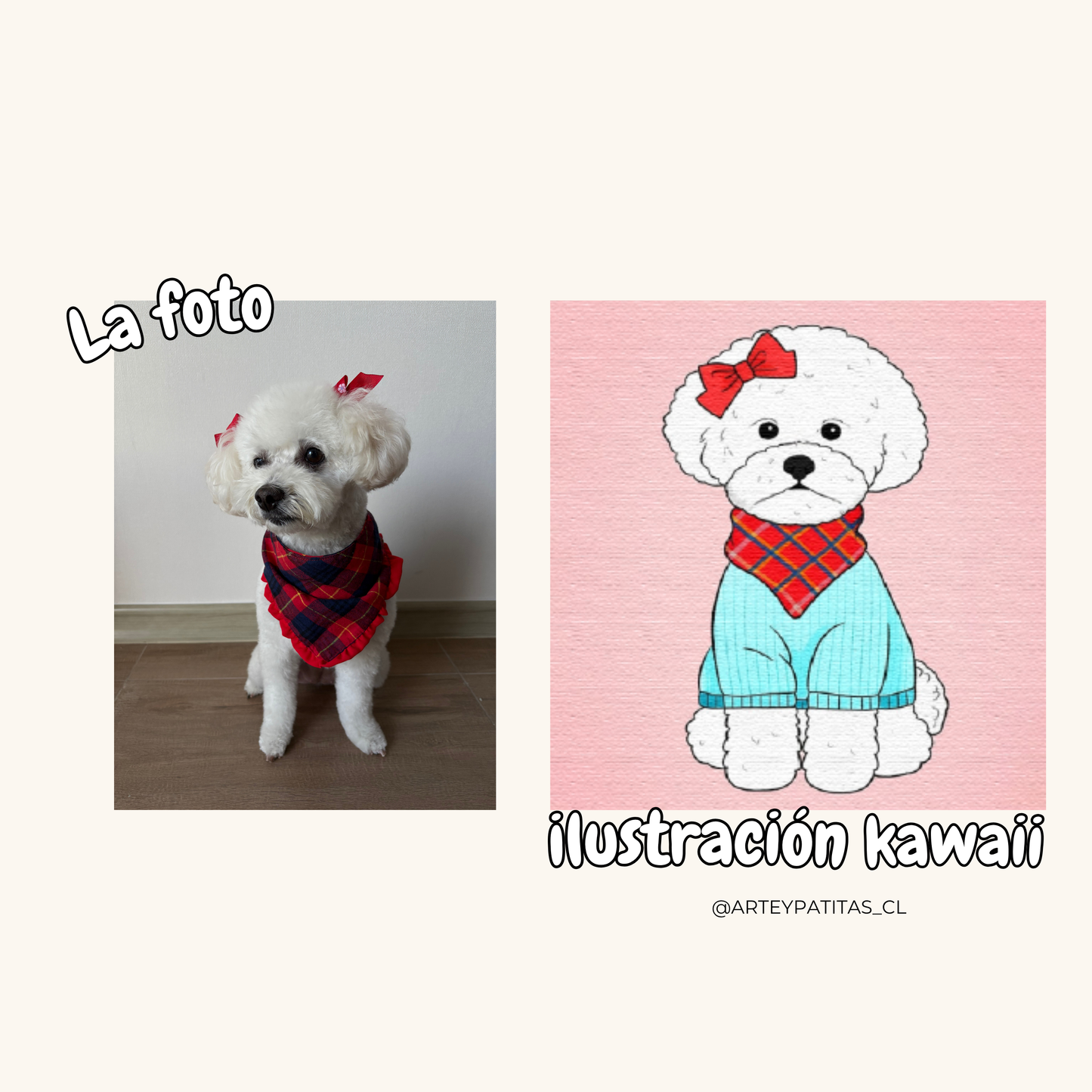 Cuadro de mascota caricatura tierna