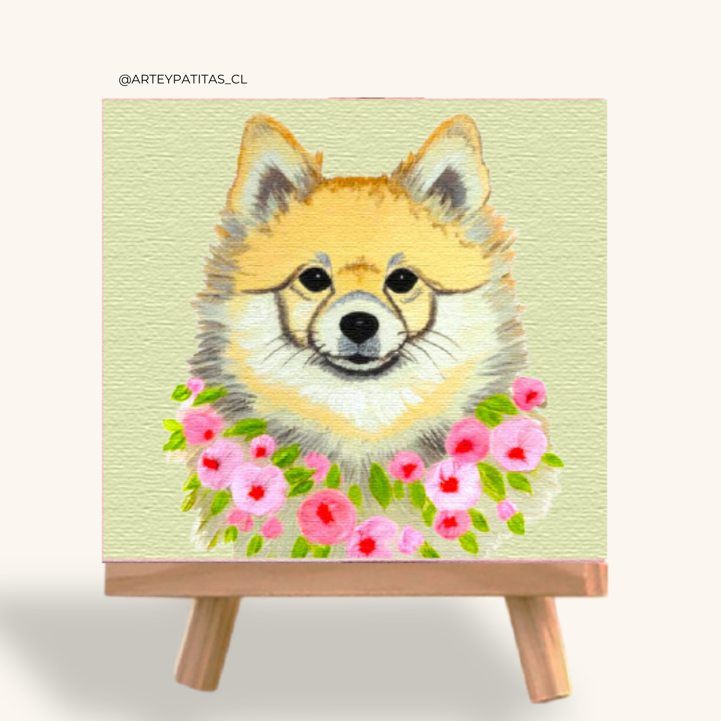 Cuadro de mascota caricatura tierna