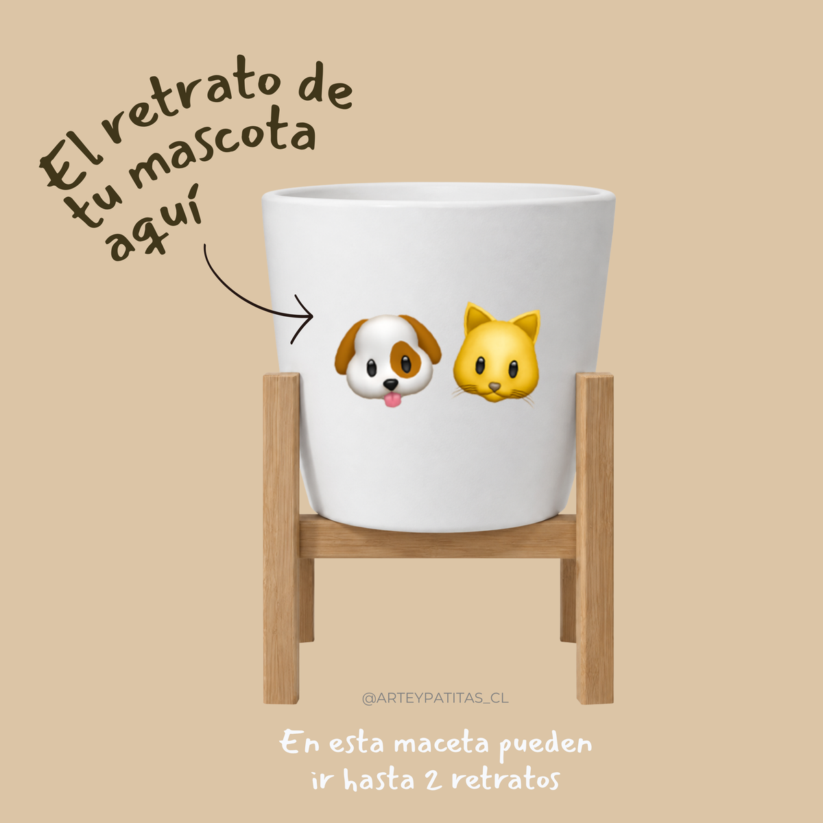 Maceta con retrato 1-2 mascotas