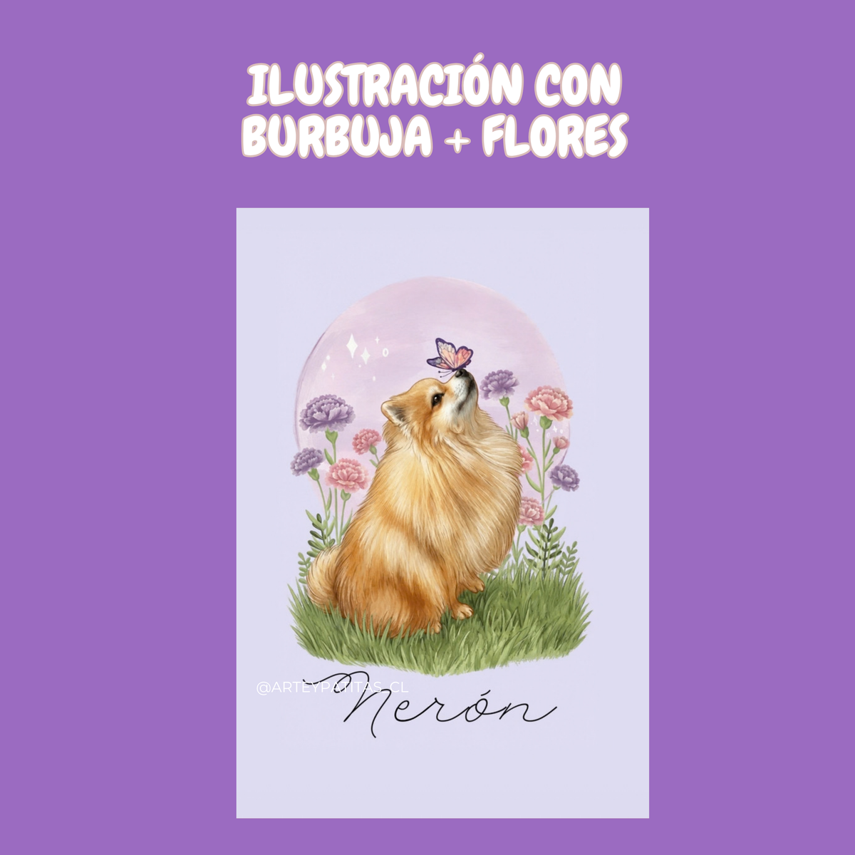 Ilustración Mascota +Flores