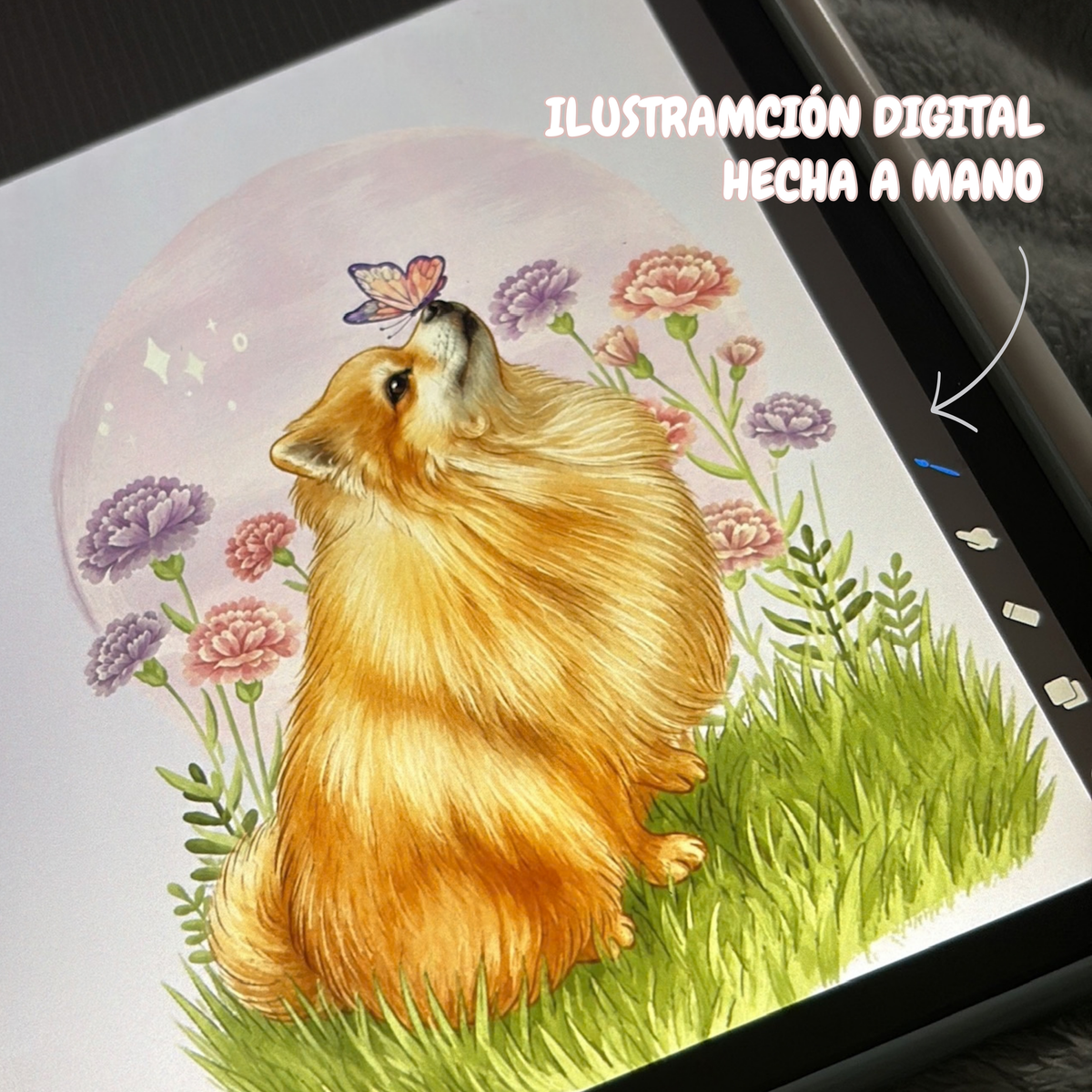 Ilustración Mascota +Flores
