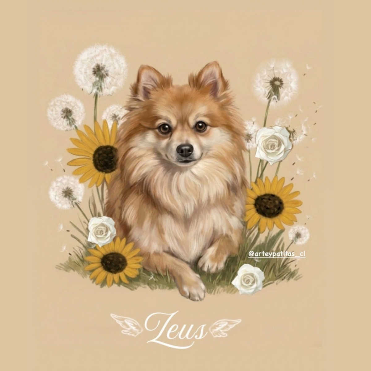 Ilustración Mascota +Flores