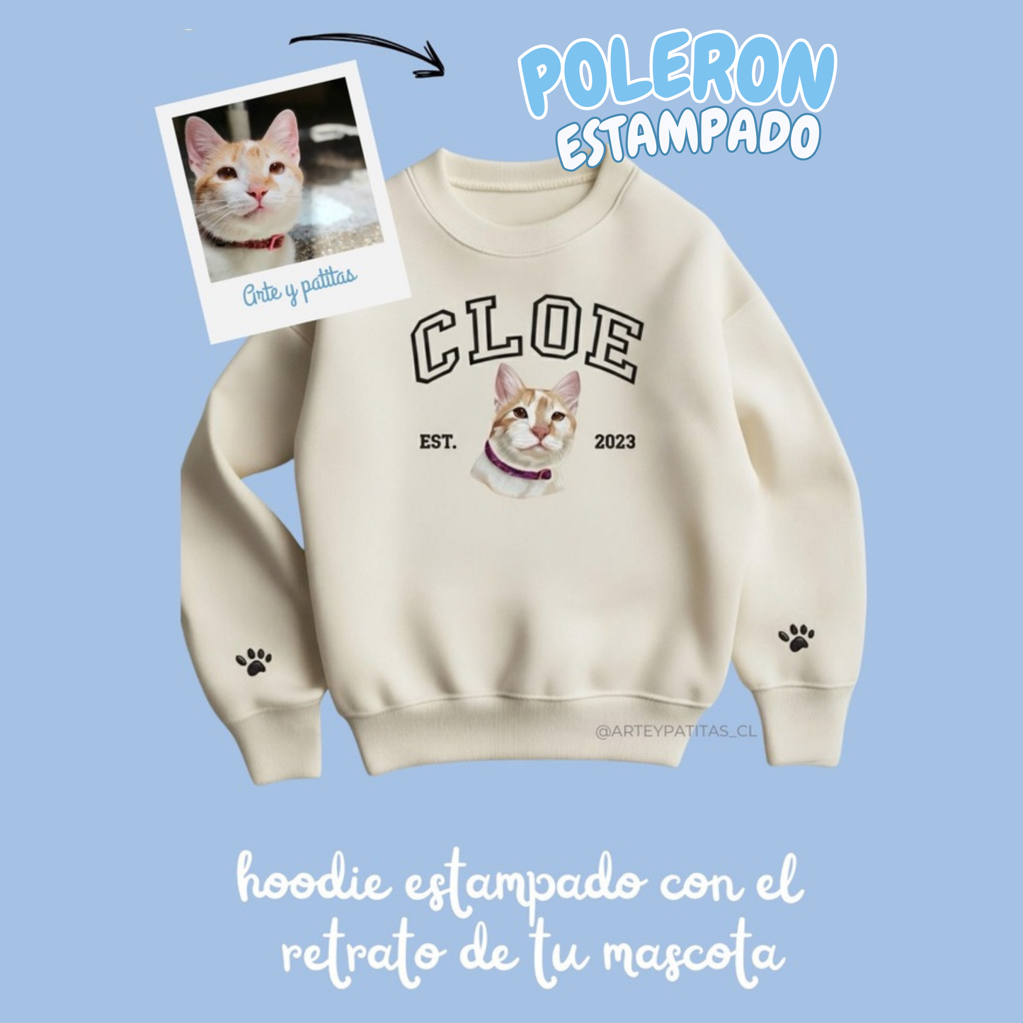 Polerones/Hoodie con estampado de 1 mascota