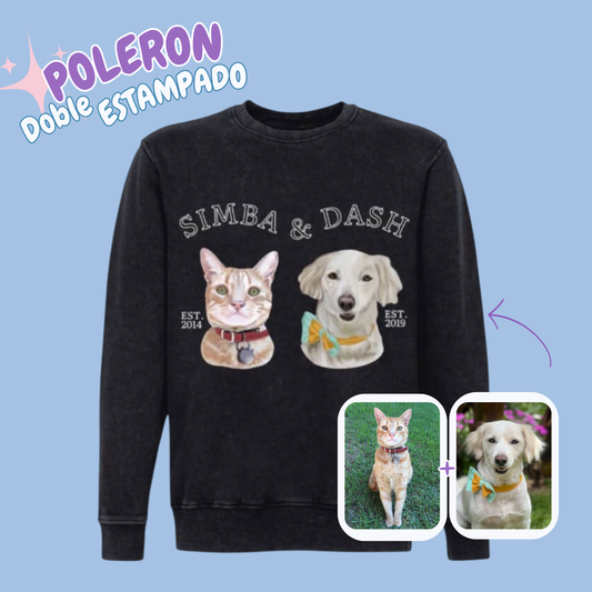 Polerones/Hoodie con estampado de 2 mascota
