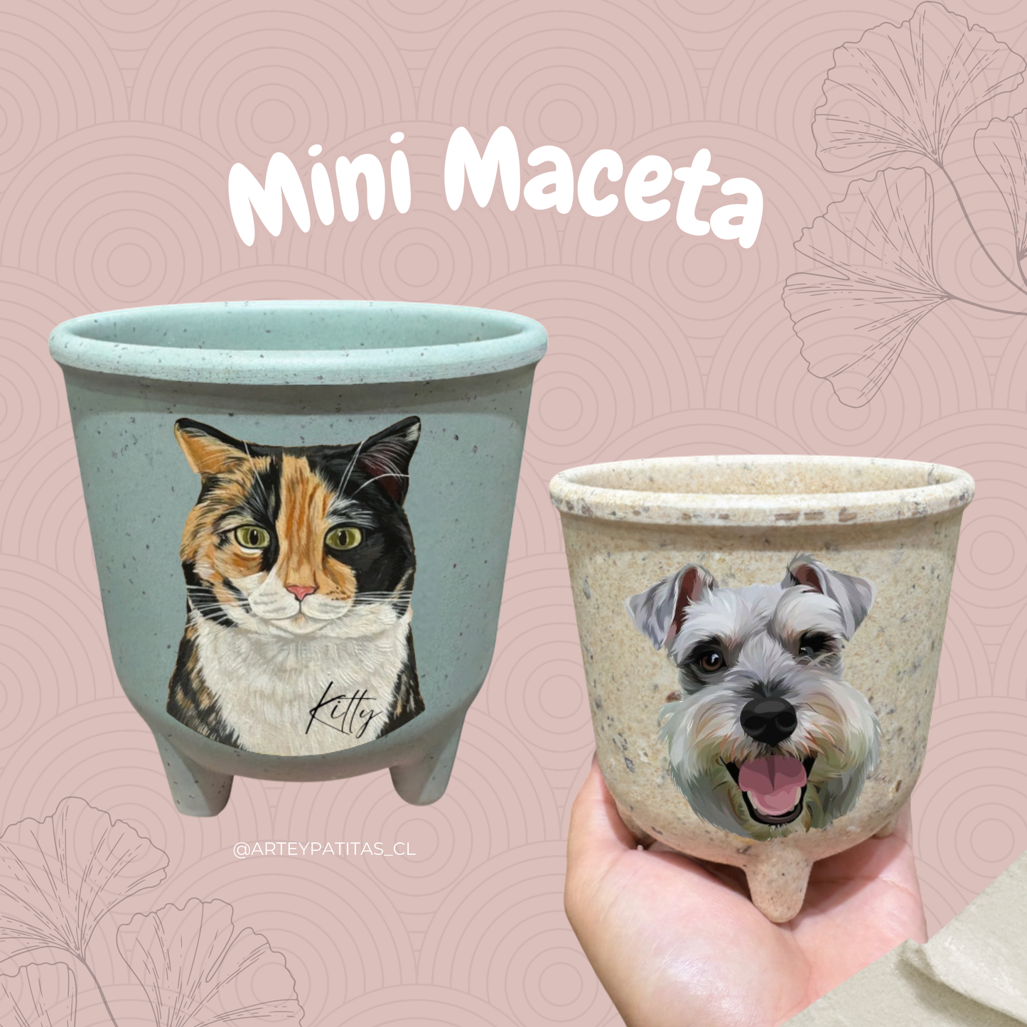 Maceta mini pintada
