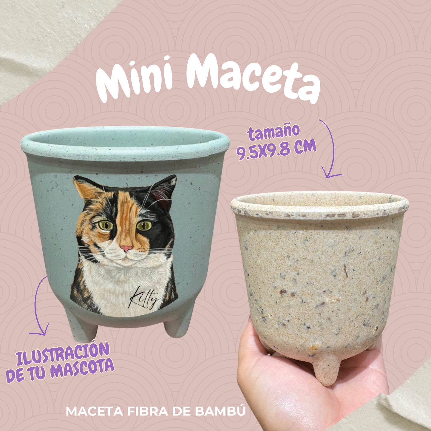 Maceta mini pintada