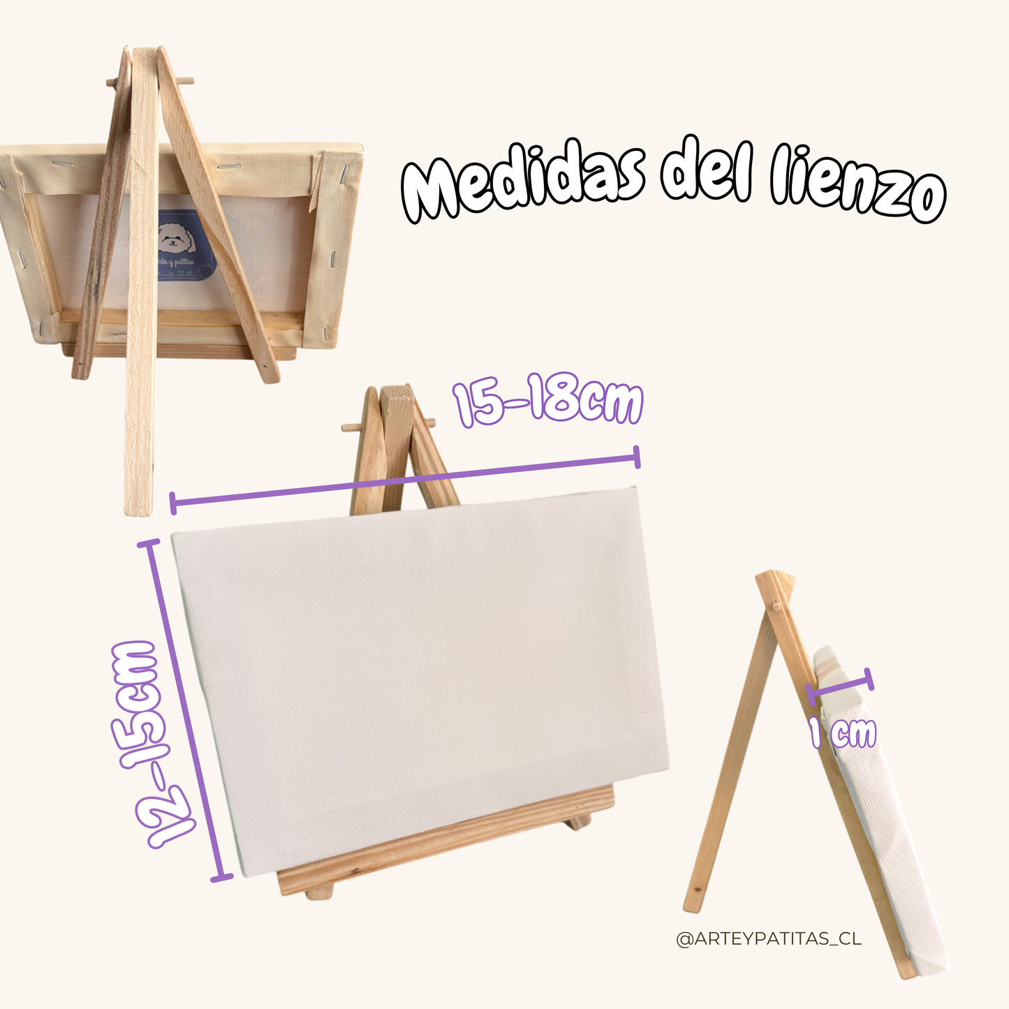 Cuadro retrato pintado + caballete