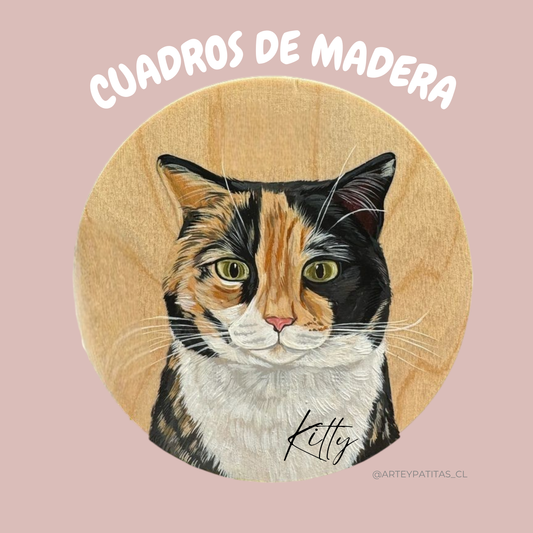 Plato madera redondo Pintado a mano