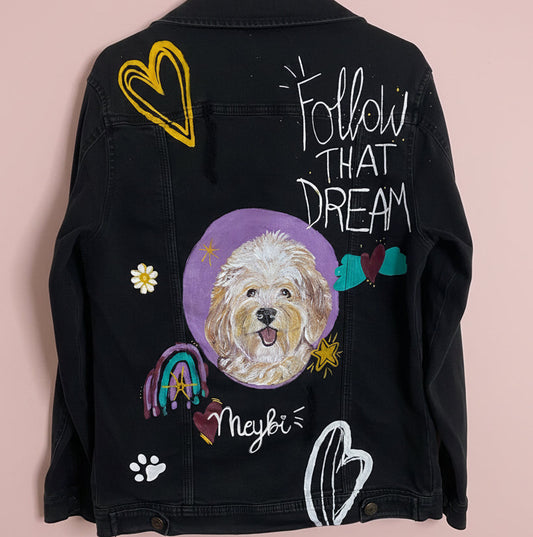 Chaqueta jean con retrato mascota