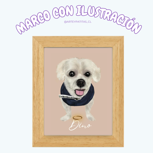 Marco con ilustración Mascota 13x18cm