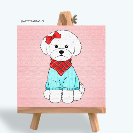 Cuadro de mascota caricatura tierna
