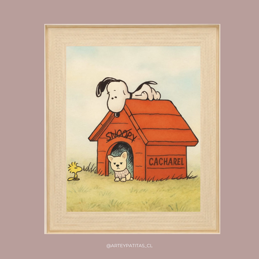 Marco con ilustración estilo Snoopy 20x25cm