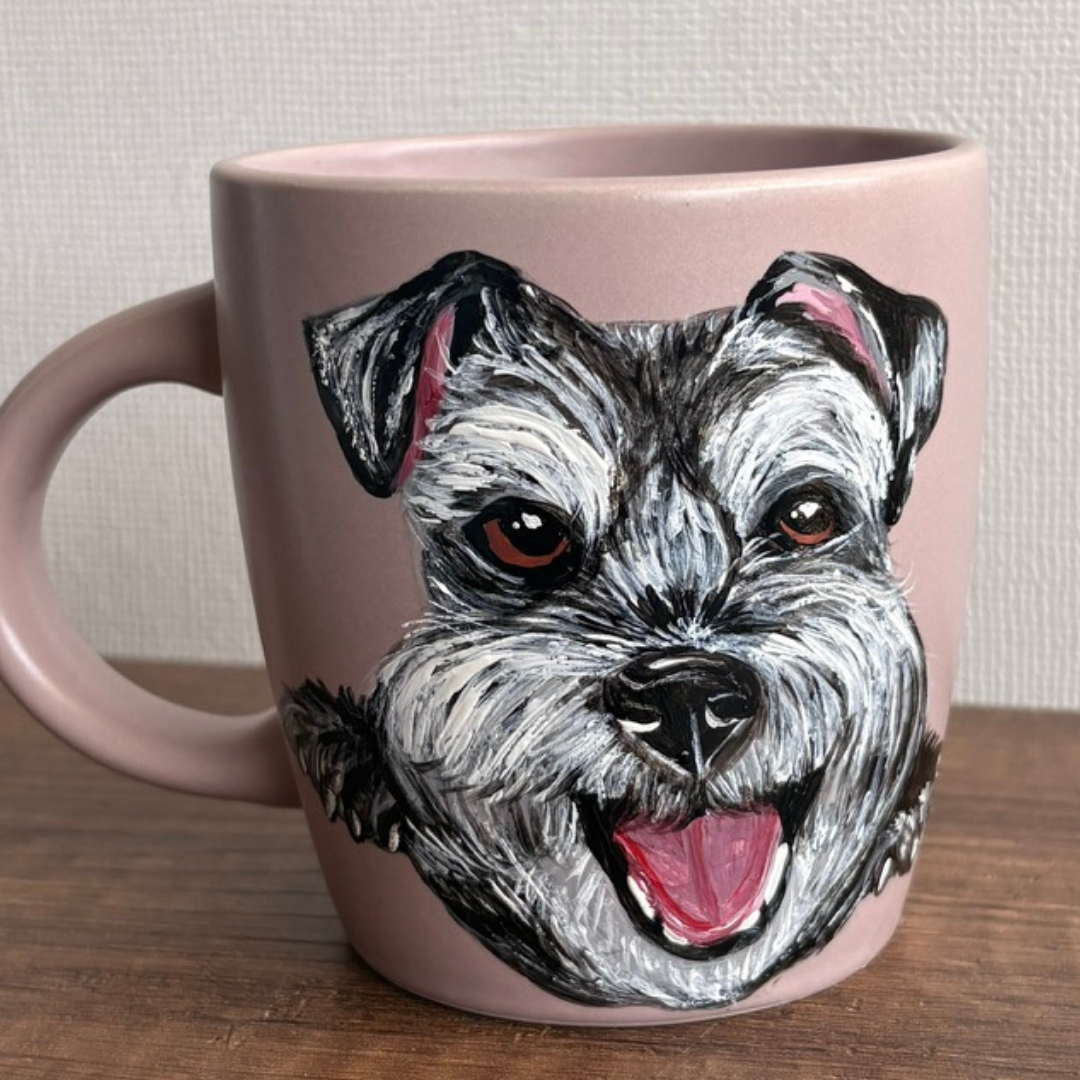 Taza única pintada a mano