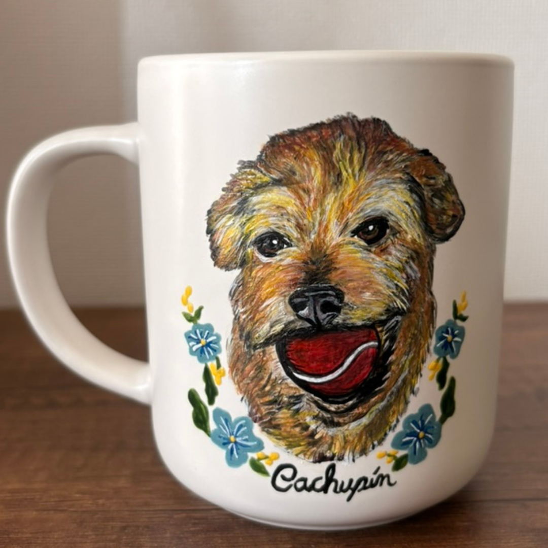 Taza única pintada a mano