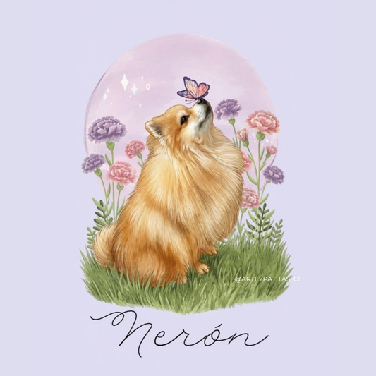 Ilustración Mascota +Flores
