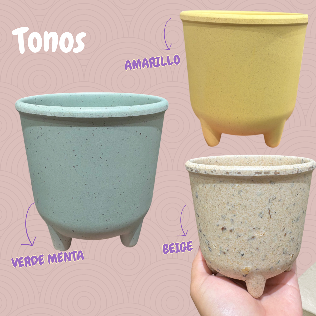 Maceta mini pintada